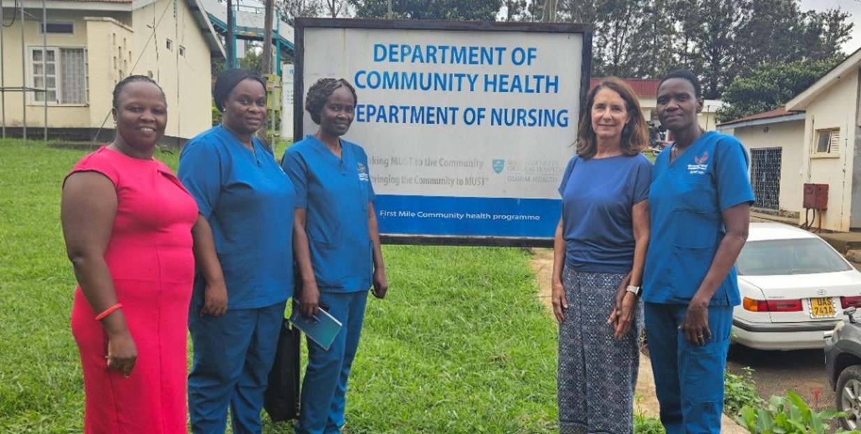 CGH Nursing Fellow, Barbara “Bobbie” Curtis, CNM, collaborated with Master of Nursing Midwifery students and faculty from Mbarara University of Science and Technology to deliver midwifery education, October 2024