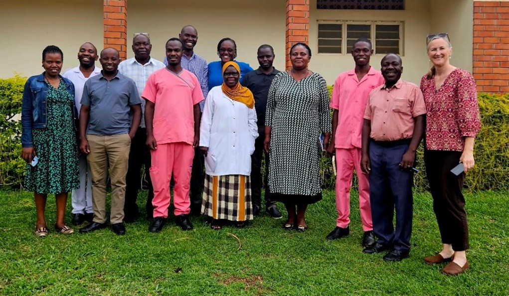 CGH Nursing Fellow Margaret Howes, DNP, RN, with nursing faculty from Mbarara University of Science and Technology, clinical staff from the Psychiatry Ward, and Master of Nursing Science Mental Health students, October 2024