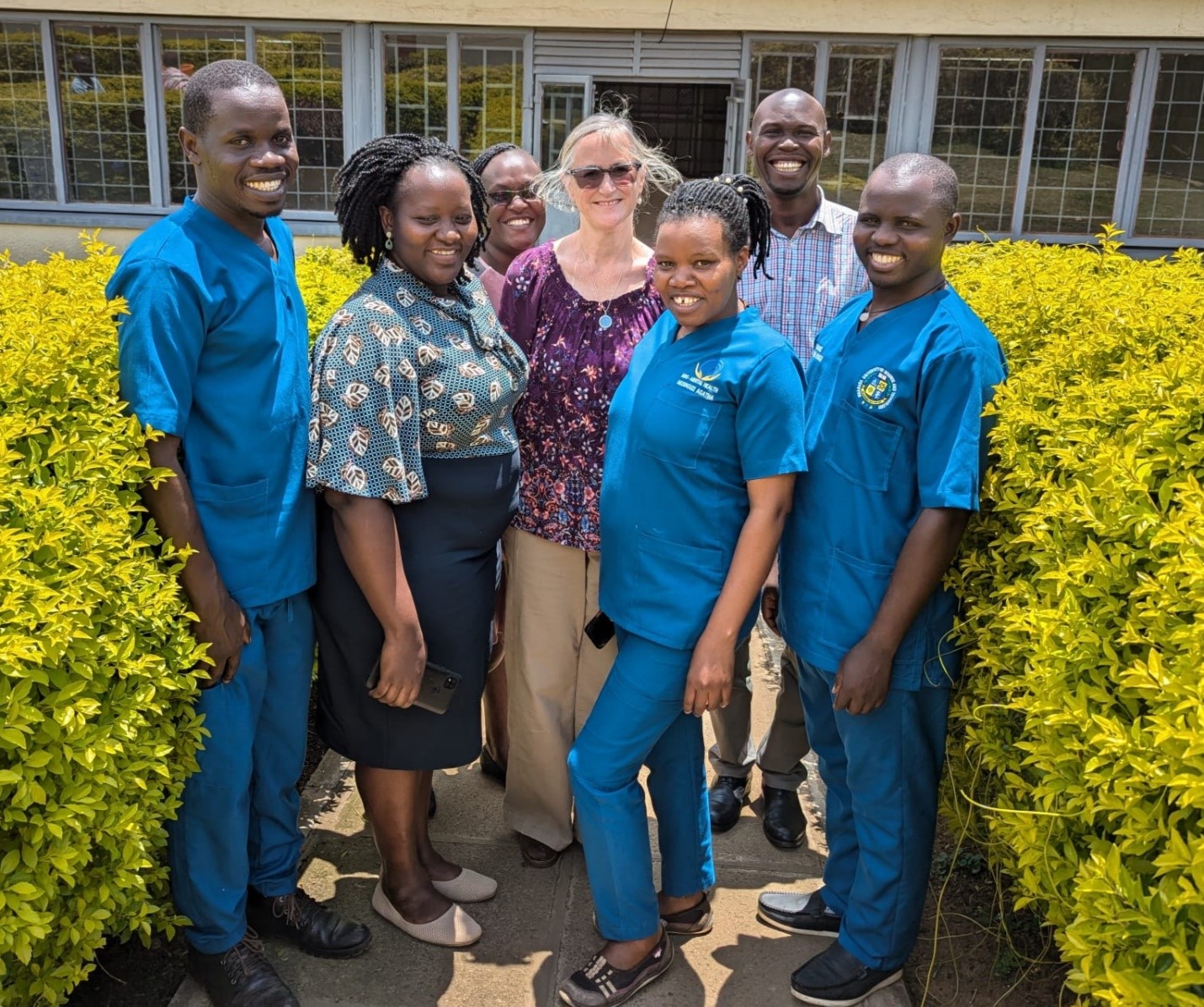 Master of Science Mental Health students from Mbarara University of Science with Nurse Fellow Margaret Howes, October 2024.