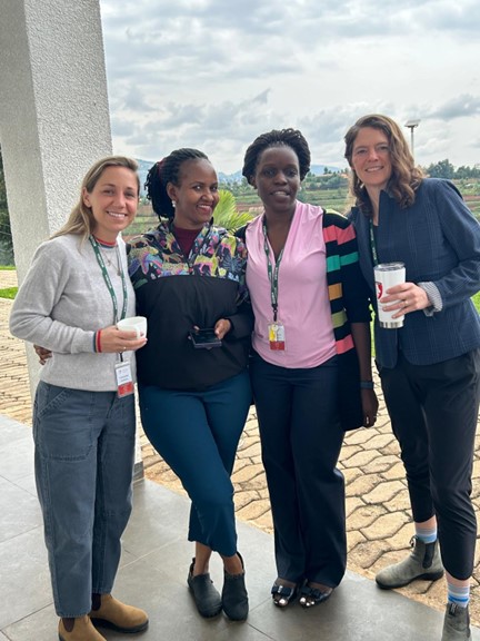 Skeeter Welder, Doreen Katushabe, Josephine Najjuma, and Lindsey Martin, Trauma Nursing Fundamentals course instructors, University of Global Health Equity, Butaro, Rwanda, March 2025